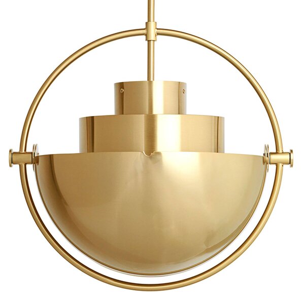 GUBI Lampa wisząca designerska Multi-Lite, możliwość ściemniania, mosiężny / złoty, salon / jadalnia, metal, design