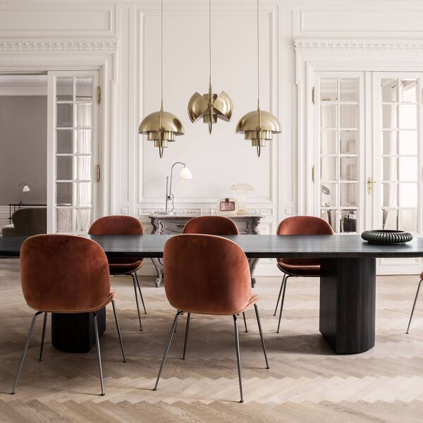 GUBI Lampa wisząca designerska Multi-Lite, możliwość ściemniania, mosiężny / złoty, salon / jadalnia, metal, design