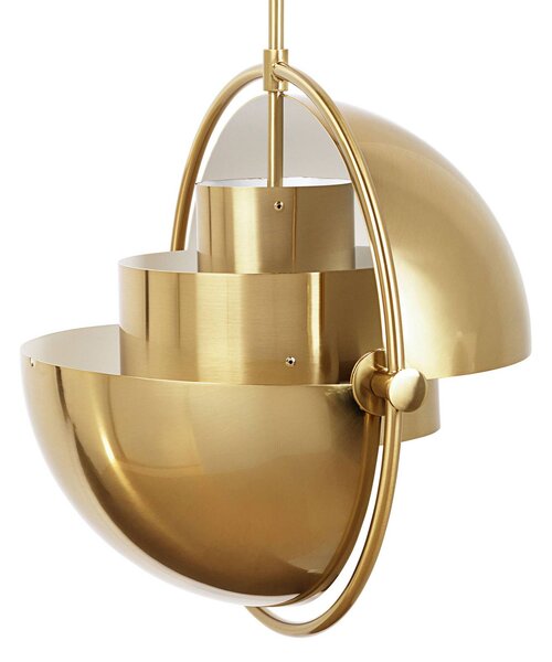 GUBI Lampa wisząca designerska Multi-Lite, możliwość ściemniania, mosiężny / złoty, salon / jadalnia, metal, design