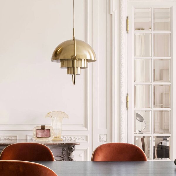 GUBI Lampa wisząca designerska Multi-Lite, możliwość ściemniania, mosiężny / złoty, salon / jadalnia, metal, design
