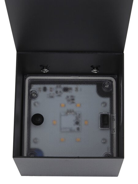 Lampa zewnętrzna czarna 65 cm z LED IP64 ze światłem ściemnianym i solarnym - Charlene