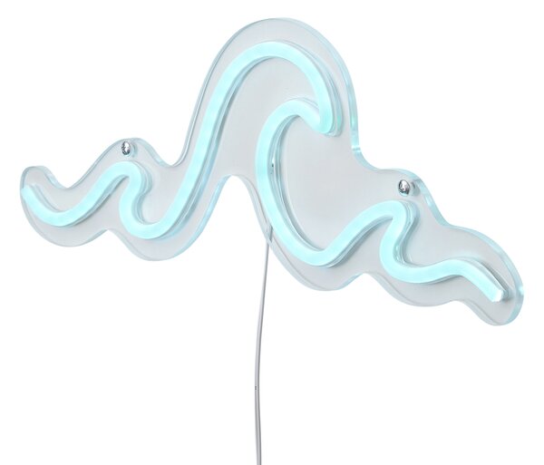 Neonowa lampa ścienna niebieska z LED - Wave