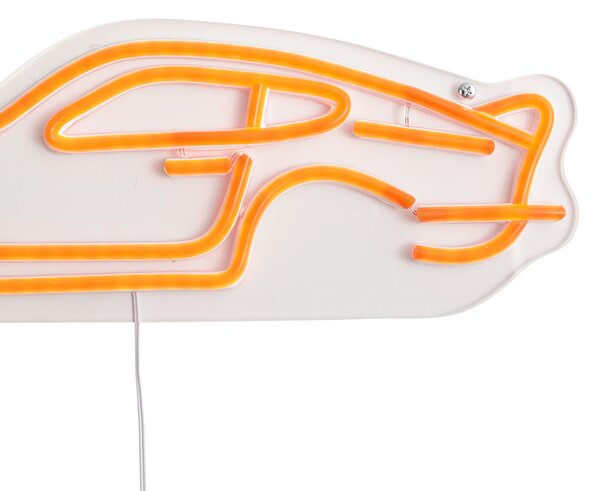 Neonowa lampa ścienna pomarańczowa z LED - Samochód