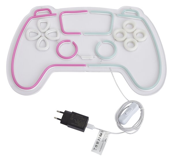 Lampa ścienna neonowa różowo-niebieska z wbudowanym LED - Controller