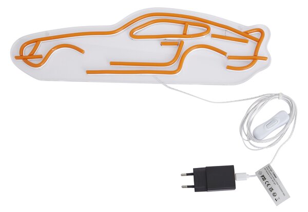 Neonowa lampa ścienna pomarańczowa z LED - Samochód