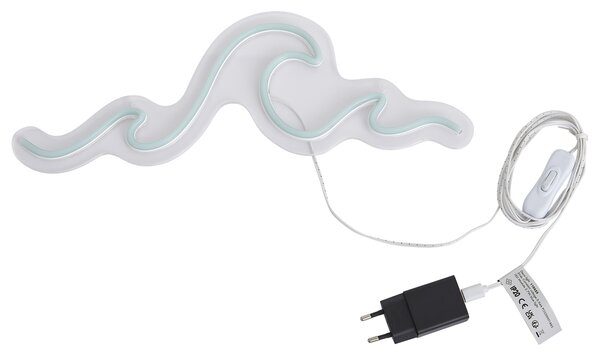 Neonowa lampa ścienna niebieska z LED - Wave
