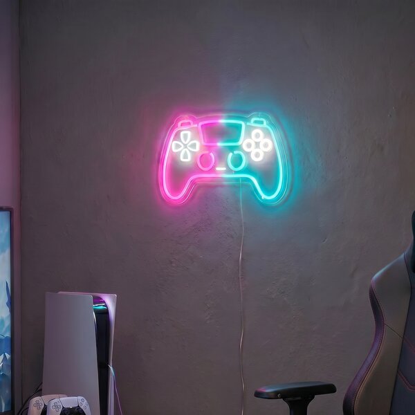 Lampa ścienna neonowa różowo-niebieska z wbudowanym LED - Controller