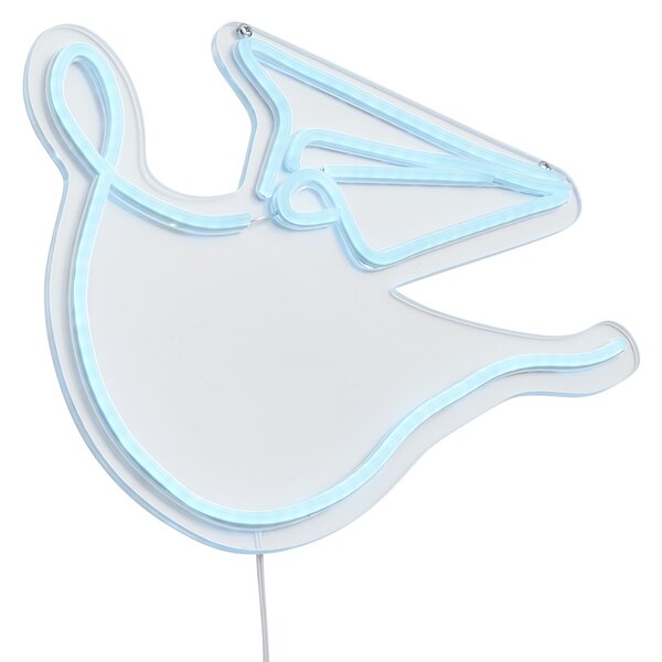 Neonowa lampa ścienna niebieska z diodą LED - Paperplane