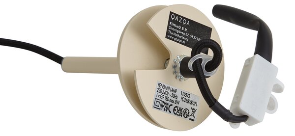 Nowoczesna lampa wisząca beżowa z zintegrowaną podsufitką - Chuba