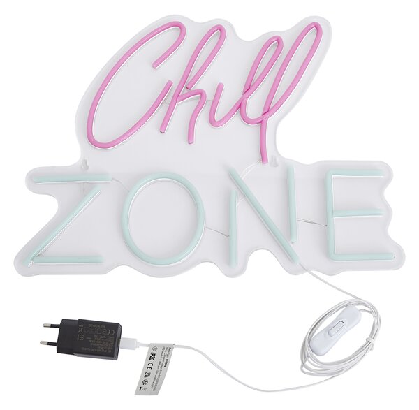Neonowa lampa ścienna różowo-niebieska z LED - Chill Zone