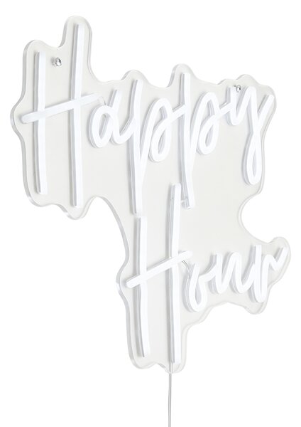 Neonowa lampa ścienna biała z LED - Happy Hour