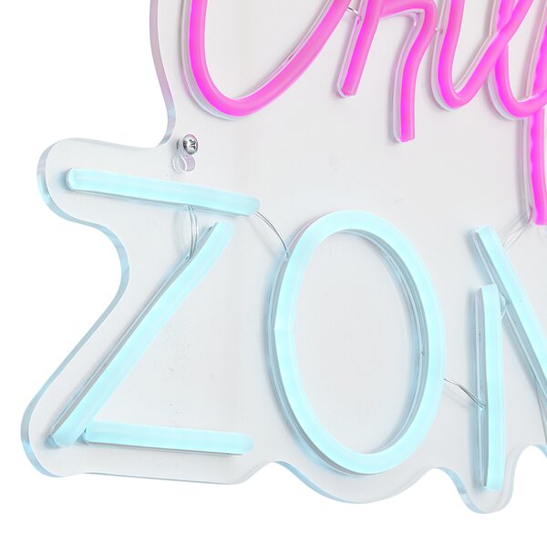 Neonowa lampa ścienna różowo-niebieska z LED - Chill Zone