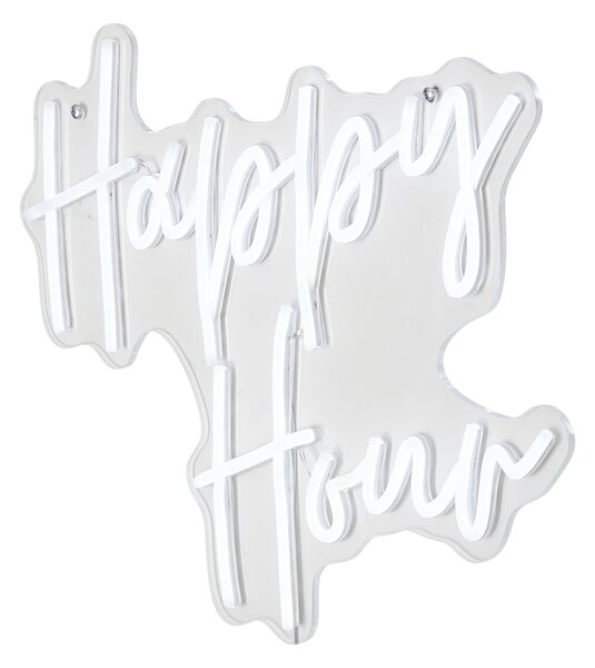 Neonowa lampa ścienna biała z LED - Happy Hour