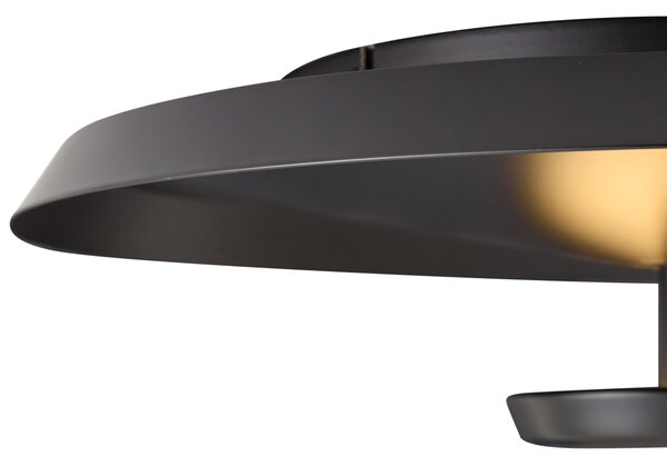 Nowoczesna lampa sufitowa matowa czarna z LED z 3-stopniową regulacją ściemniania - Sombra