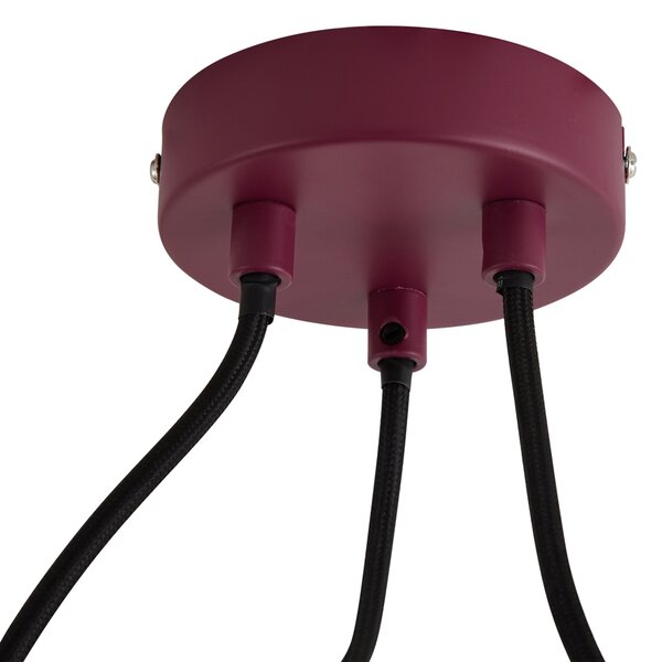 Designerska czerwona lampa wisząca z opalowym szkłem 3-punktowa - Tulip