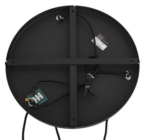 Lampa wisząca Japandi czarna z białym lnianym kloszem 3-punktowa - Rieu