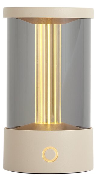 Zewnętrzna lampa stołowa beżowa ładowalna ze stacją ładującą IP65 - Grill
