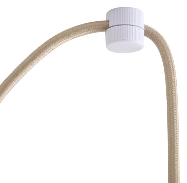 Designerska lampa wisząca beżowa z opalowym szkłem 3-punktowa - Tulip
