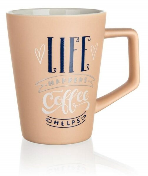 Banquet 4-częsciowy komplet kubków ceramicznych LIFE COFFEE, 450 ml