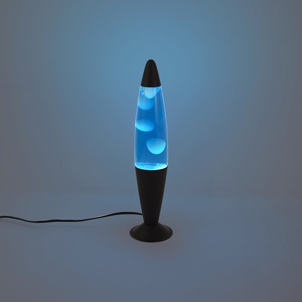 Lampa lawa niebieska z białym woskiem z diodą LED - Molten Lava