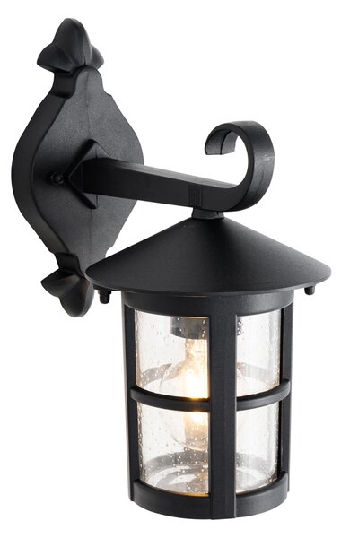 Klasyczna zewnętrzna lampa ścienna czarna IP44 - Herb