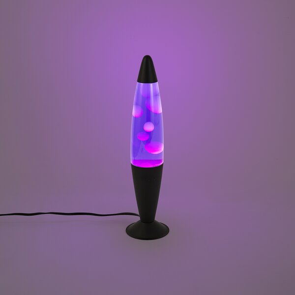 Lampa lawa fioletowa z białym woskiem z LED - Molten Lava