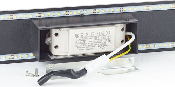 IDEAL LUX Kinkiet LED Zig Zag, czarny, przedpokój, aluminium, nowoczesny
