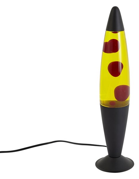 Lampa lawa żółta z czerwonym woskiem z LED - Molten Lava