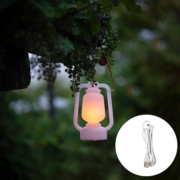 Lampa stołowa akumulatorowa 22 cm IP44 biała - Storm Mini