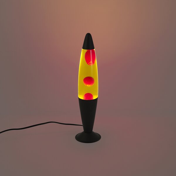 Lampa lawa żółta z czerwonym woskiem z LED - Molten Lava