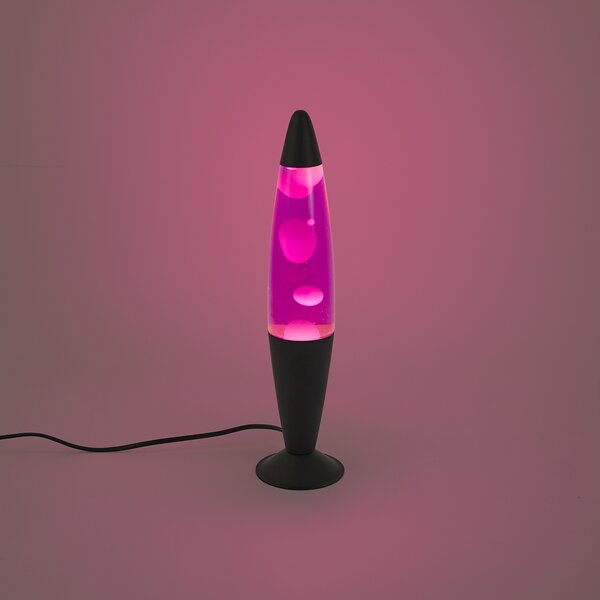 Lampa lawa różowa z białym woskiem z diodą LED - Molten Lava