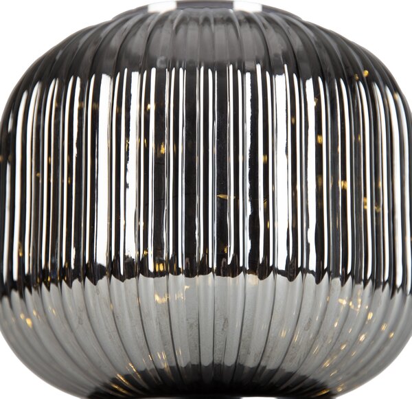 Lampa stołowa Art Deco czarna z przydymionym szkłem ze sznurem świetlnym E27 - Karel