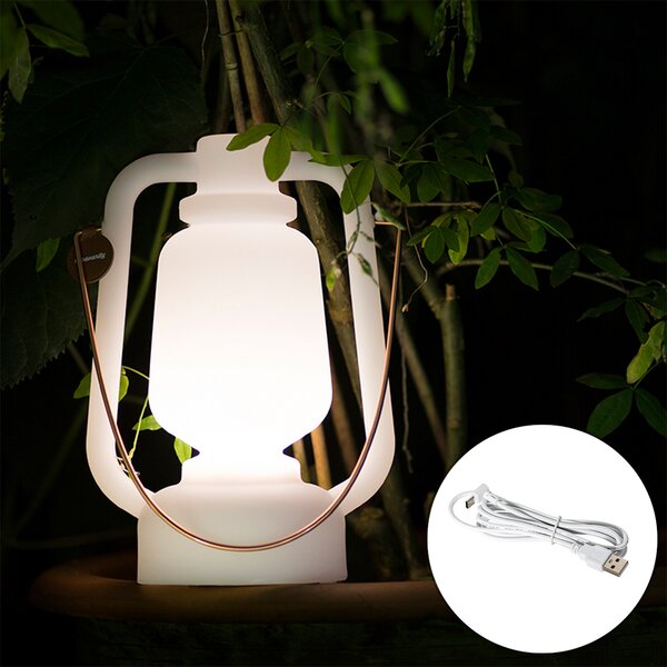 Lampa stołowa biała IP44 z wbudowanym głośnikiem Bluetooth - Storm Music
