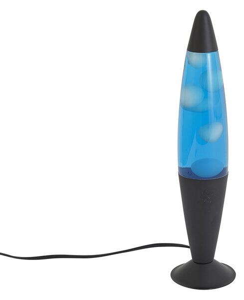 Lampa lawa niebieska z białym woskiem z diodą LED - Molten Lava