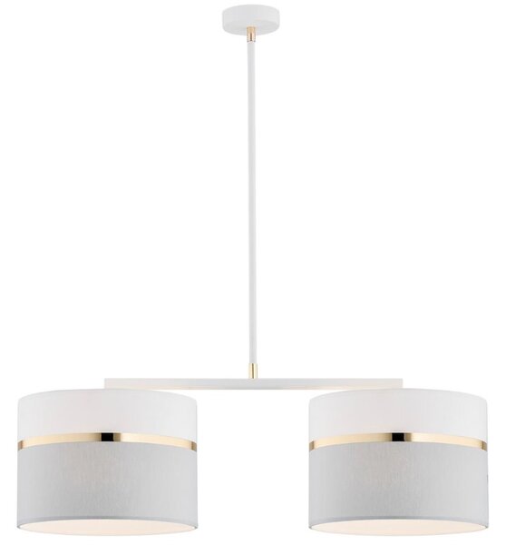 Biało szara lampa sufitowa Kaser 2 ze złotymi detalami