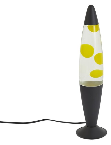 Lampa lawa przezroczysta z żółtym woskiem z diodą LED - Molten Lava