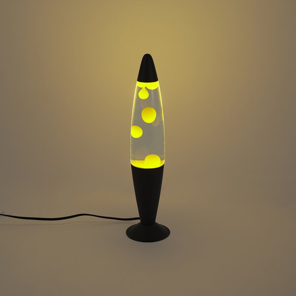 Lampa lawa przezroczysta z żółtym woskiem z diodą LED - Molten Lava