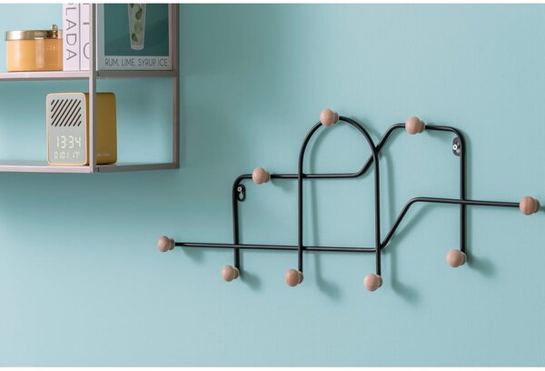 Czarny metalowy wieszak ścienny 71 cm Maze – PT LIVING