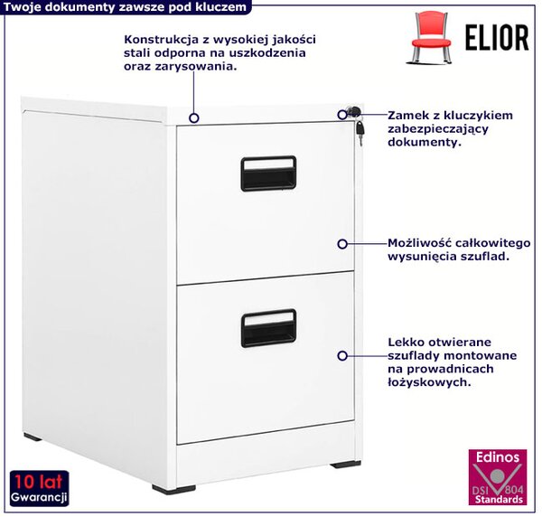 Kontenerek biały pod biurko na klucz C0-K66