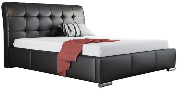 Łóżko z pikowanym zagłówkiem i pojemnikiem Tibis 2X 120x200 - 44 kolory