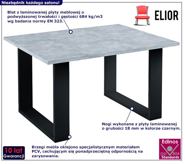 Stolik kawowy do salonu szary P3-M90