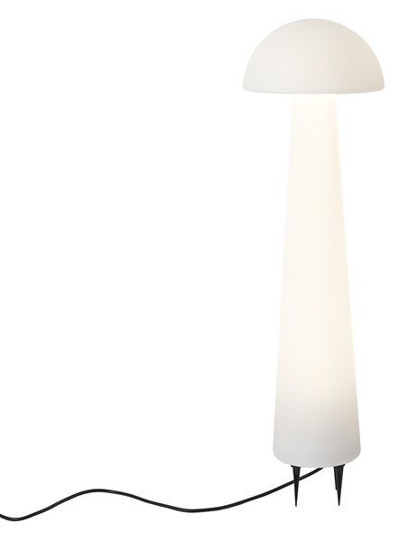 Stojąca lampa zewnętrzna biała 80 cm z LED IP44 - Fungi