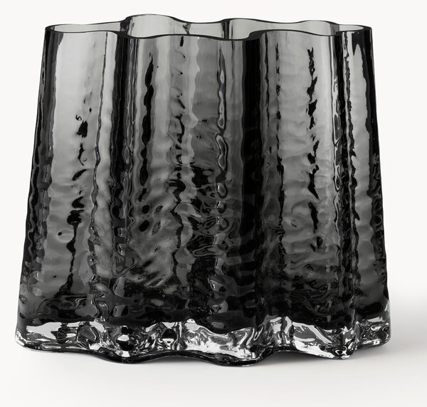Wazon ze szkła dmuchanego ze strukturalną powierzchnią Gry, W 19 cm