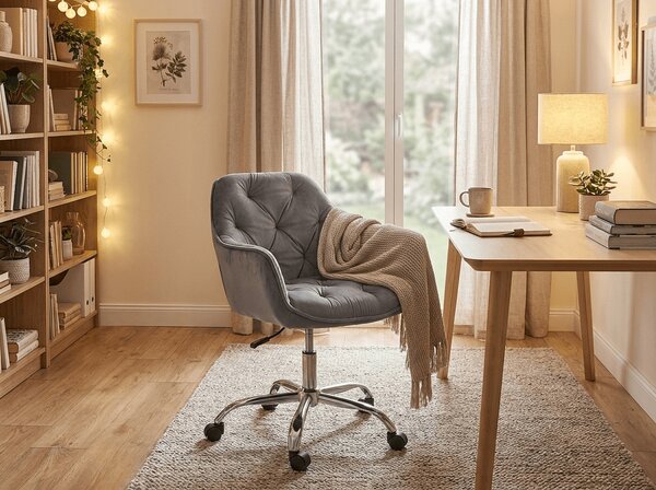 Fotel biurowy Q-190 VELVET, szary