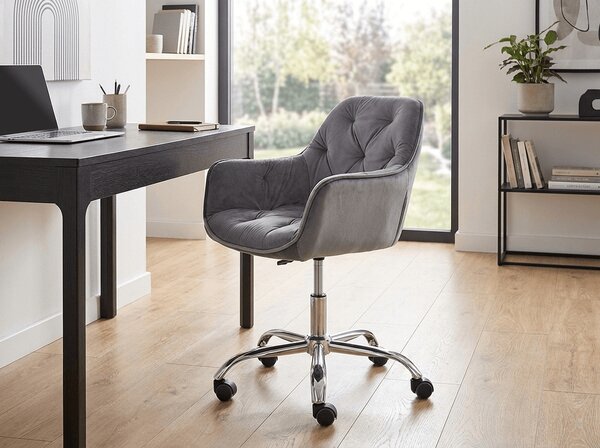 Fotel biurowy Q-190 VELVET, szary