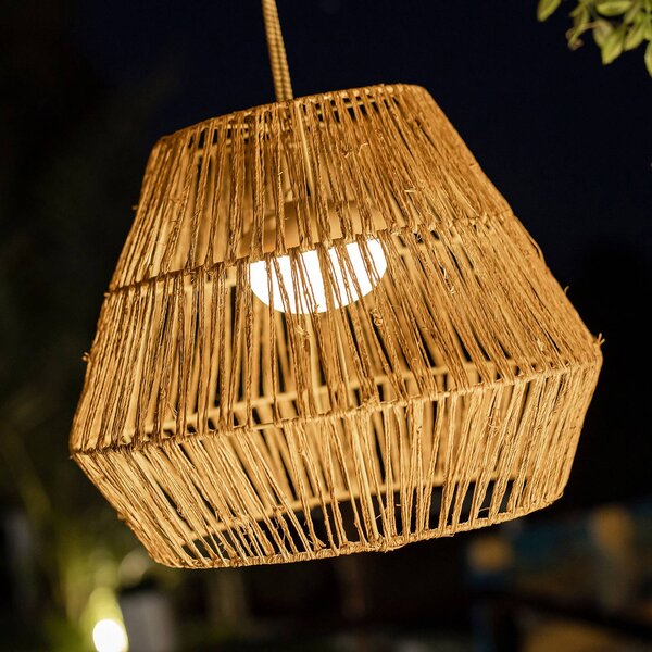 Newgarden Lampa wisząca Sisine LED z akumulatorem Sisine, możliwość ściemniania, jasne drewno, nowoczesny