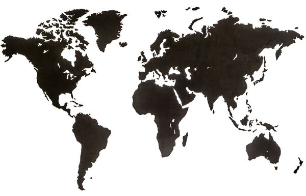 MiMi Innovations Drewniana mapa świata Luxury, czarna, 180x108 cm