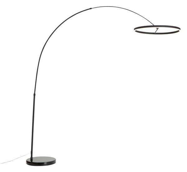 Designerska lampa łukowa podłogowa czarna z wbudowaną diodą LED z 3-stopniową regulacją - Anello