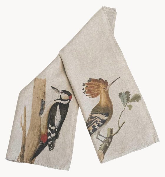 Komplet ręczników kuchennych z lnu Woodpecker & Hoopo, 2 elem
