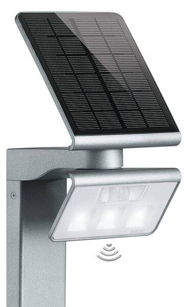 STEINEL XSolar stojąca lampa solarna LED srebrna XSOLAR GL-S, aluminiowy / szary / cynkowy, metal, nowoczesny